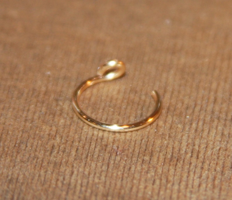 14k Gold Filled Fake Nose Ring Clip on Nose Ring Faux Nose Etsy