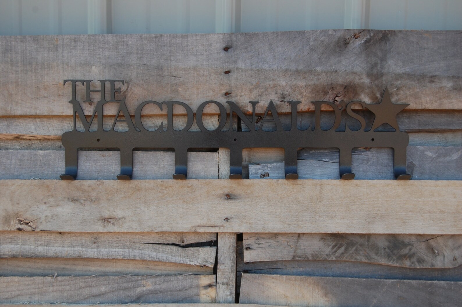 Coat Rack With Star and Last Name Mudroom Coat Hooks Star | Etsy