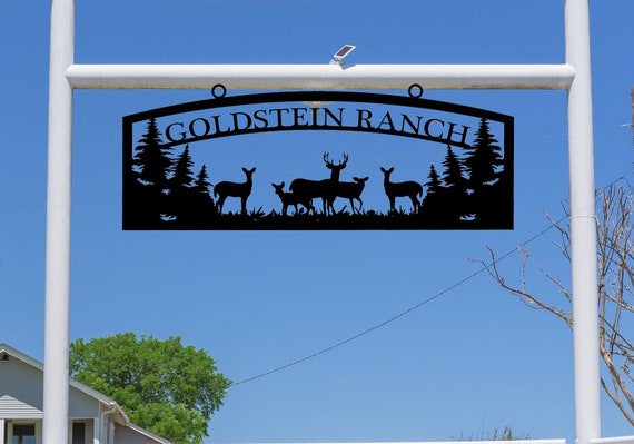 Deer Horse Large Entrance/Gate Personalized S1321 Farm Sign with Cows Birds 