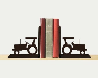 Tractor Bookends, Farm Decor, Metal Art, Book Ends, Book Shelf, Kids Room Decor, Library Decor, Free USA Shipping, BE1046