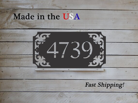 Decorative Horizontal House Number Plaque Door Number Metal Etsy