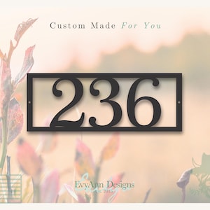 Custom Metal House Number Sign – Mailbox Mount Address Plate, Personalized Vertical Steel Sign, Outdoor Home Decor | HN1073
