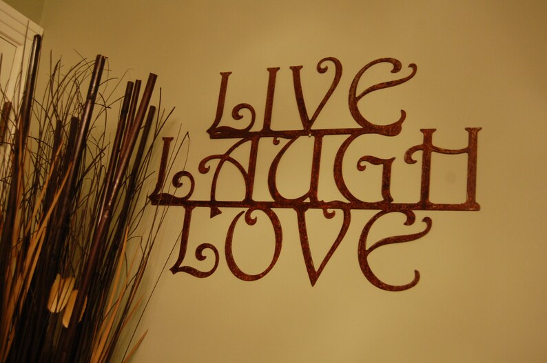 Live Laugh Love Sign Metal Art Love Sign Love Decor Etsy