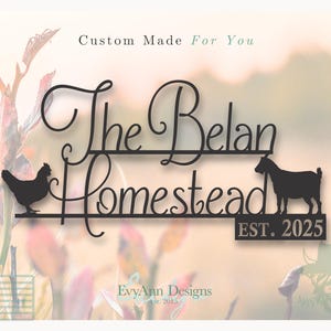 Custom Metal Family Farm Sign – Goat & Chicken Barn Décor | Personalized Farmhouse Sign | Rustic Outdoor Homestead Plaque | S1148