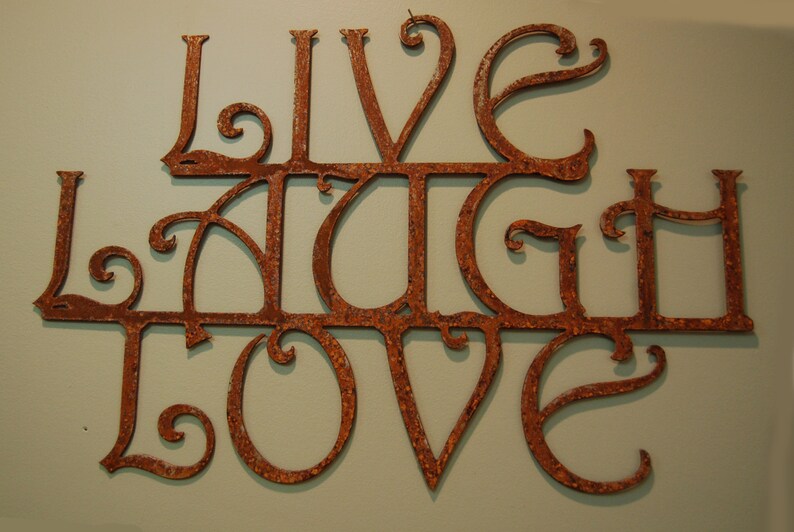 Live Laugh Love Sign Metal Art Love Sign Love Decor Etsy