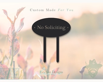 No Soliciting Metal Yard Sign - Business and Home Warning Sign | Outdoor Garden and Yard Decor | House Entry Sign | S1334