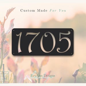 Custom Metal House Number Sign – Horizontal Address Plaque | Outdoor Steel Sign | Personalized Lawn or Wall Marker | HN1008