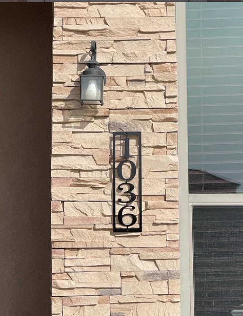 Custom Modern Vertical House Number Plaque, Door Number, House Number, Address Number, Number Sign, Mailbox Numbers, House Sign, HN1117 image 5