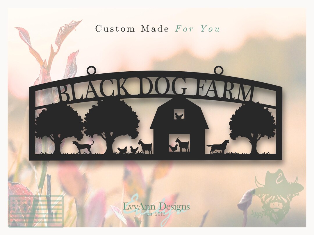 Large Metal Entrance/gate Rectangle Farm Sign | Personalized Tree, Barn ...
