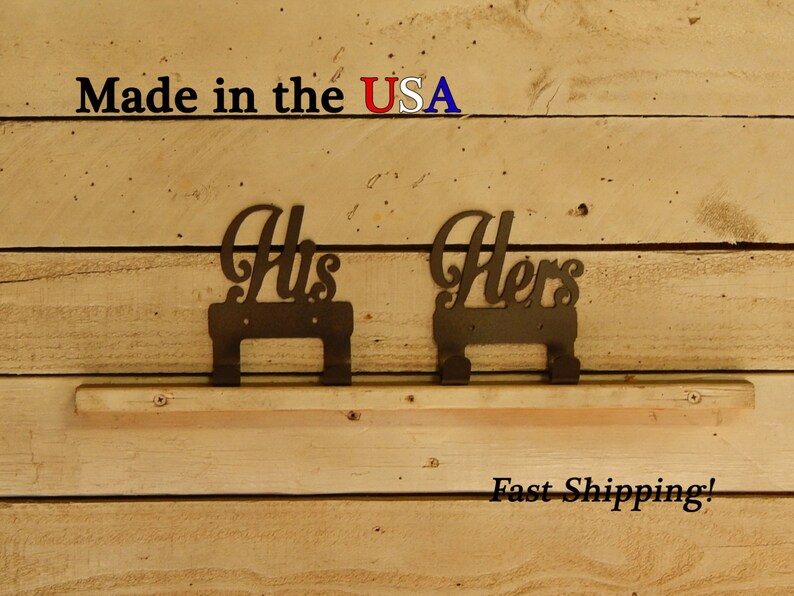 His and Hers Towel Hooks With 2 Hookshousewarming Gift His Etsy