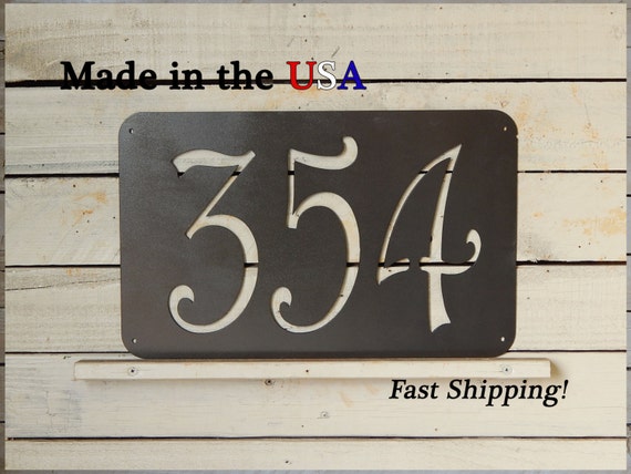 Metal Sign House Number Door Sign Mailbox Number EvyAnn Designs Horizontal Address Plaque HN1129 Number Sign Metal Address Number