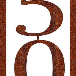 Custom Modern Vertical House Number Plaque, Door Number, House Number, Address Number, Number Sign, Mailbox Numbers, House Sign, HN1117 Pre-Rusted