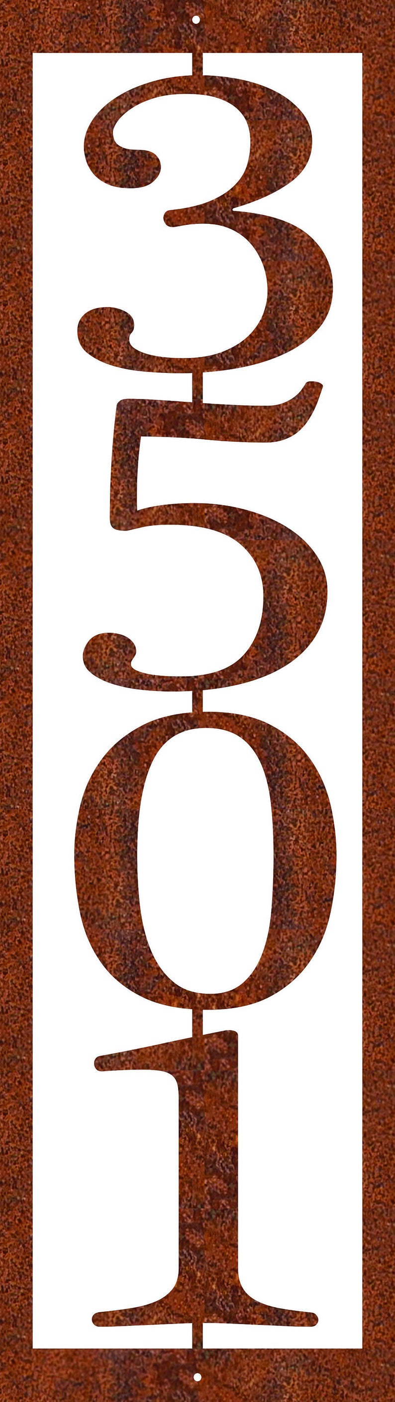 Custom Modern Vertical House Number Plaque, Door Number, House Number, Address Number, Number Sign, Mailbox Numbers, House Sign, HN1117 Pre-Rusted