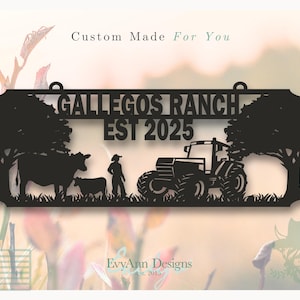 Custom Large Metal Ranch Entrance Sign – Personalized Farm Gate Sign | Durable Outdoor Welcome Plaque | Rustic Homestead Decor | S1377