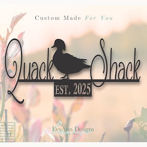 Custom Metal Quack Shack Duck House Sign – Funny Farmhouse Duck Coop Decor | Personalized Outdoor Barn Sign | Duck Pond Yard Art  S1396