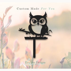 Metal Owl Garden Stake: Rustic Outdoor Yard Decor, Handmade in Tennessee