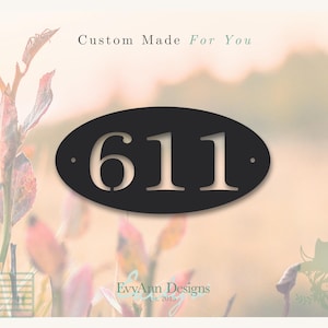Large Oval Metal House Number Plaque – Custom Address Sign, Outdoor Mailbox Number, Home Entryway Decor, Personalized Steel Sign | HN1081