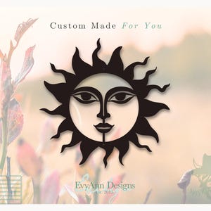 Rustic Sun Face Metal Wall Art: Celestial Garden Decor