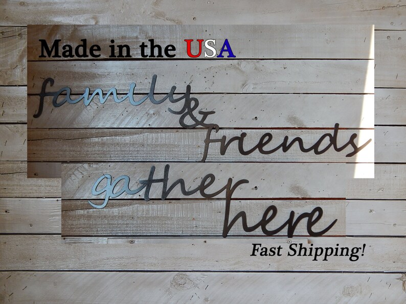 Family Friends Gather Here Photo Signs Wall Decor W1111 Living