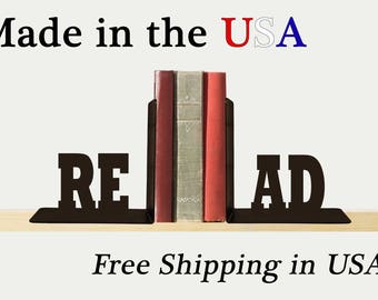 READ Bookends, Metal Art, Book Ends, Book Shelf, Books, Library, Home Decor, Free USA Shipping, BE1008