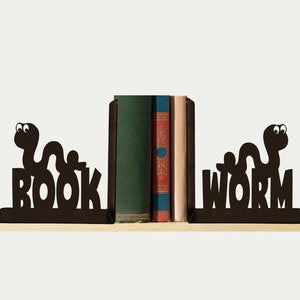 Bookworm Bookends, Metal Art, Book Ends, Book Shelf, Books, Library, Home Decor, Free USA Shipping, BE1038