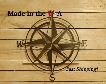Large Compass Rose, Nautical Compass, Directional Decor, Metal Wall Art, Nautical Decor, Compass, Wall Compass, Wall Hanging Decor, S1136