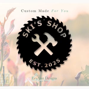 Custom Metal Workshop Sign – Personalized Garage Tool Decor S1119