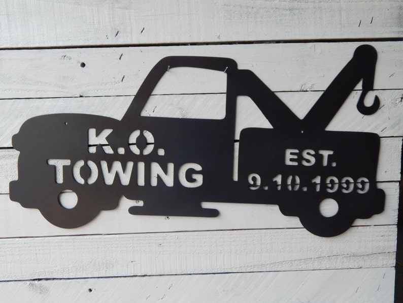 Large Customized Tow Truck Sign Large Tow Truck Wedding Etsy