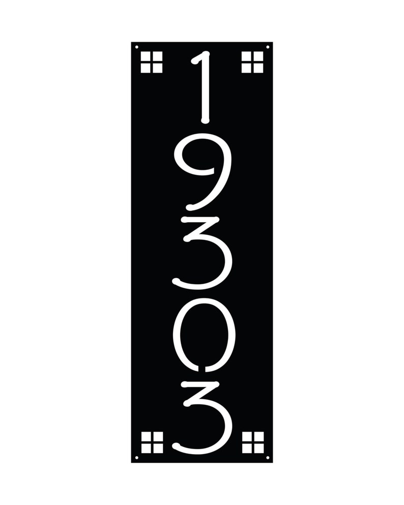Metal Square Decoration Address Number Sign Door Number Vertical Decorative House Number Mailbox House Sign HN1083 Metal Number