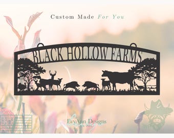 Custom Metal Ranch Entrance Sign: Wildlife, Farm & Cabin Decor
