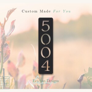 Custom Metal Vertical House Number Sign – Modern Steel Address Plaque HN1033
