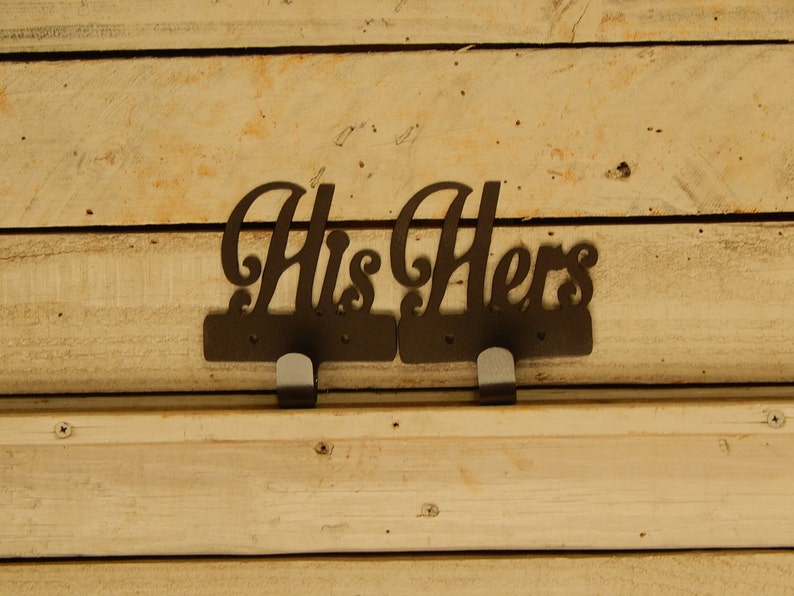 His and Hers Towel Hooks Towel Rack His and Hers Mr. and Etsy