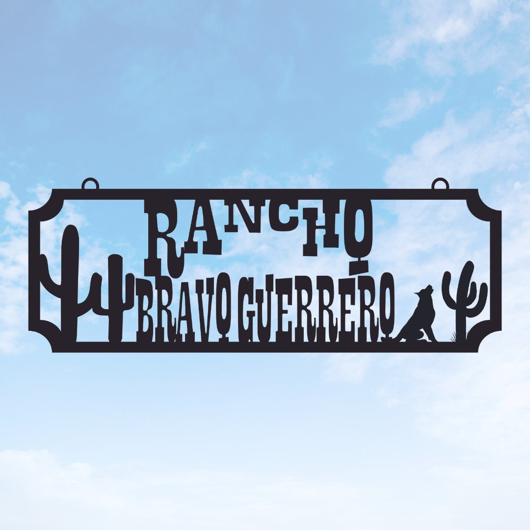 Large Entrance/gate Ranch Sign With Cacti and a Howling Wolf - Etsy