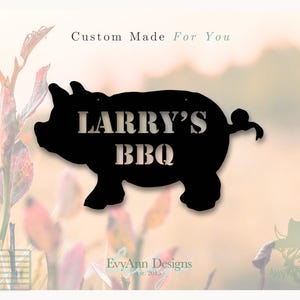 Customized BBQ Pig Metal Sign – Rustic Outdoor Grill Sign | Personalized BBQ Shack Wall Decor | Backyard Barbecue Gift| S1034
