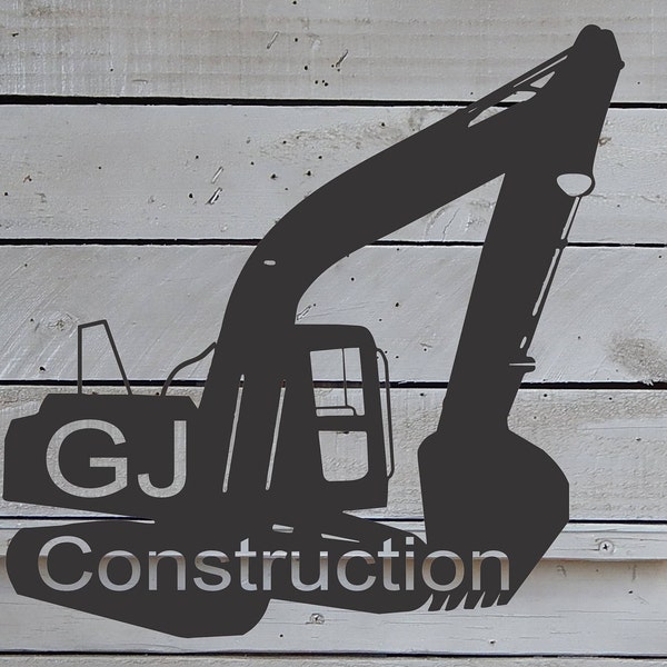 Large Customized Excavator Sign,  Business Truck Decor, Metal Sign, Established Date, Business Sign,  S1264