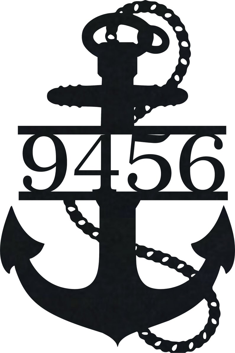 Anchor House Plaque Number Metal Sign Gate Address Plate Etsy