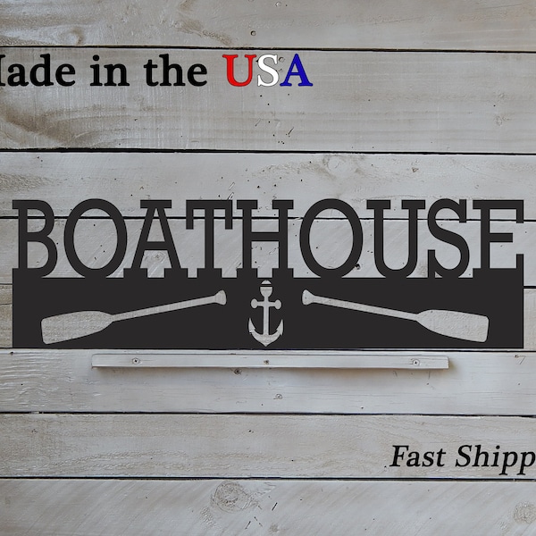 Boathouse Sign, Metal Art, Vacation House  Sign, Boathouse Decor, Lake Life,Outdoor Wall Art, Kitchen Decor, Metal Sign, Sign, Indoor, W1147