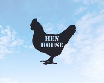 Hen House Sign, Coop Decor, Metal Art, Country Decor, Metal, Sign, Rooster Decor, Kitchen Decor, Folk Art, Chicken Decor, Country Art, S1061