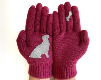 Dog Gloves Women, Animal Mittens, Woman Knitwear, Best Valentine Gifts, Handmade Gift, Winter Clothing, Unique Gifts, Valentine Accessories