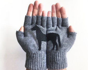 Horse Gloves, Women Mittens, Unique Fingerless Gloves, Valentine Clothing, Horse Gifts, Handmade Clothing, Winter Accessories, Animal Gift