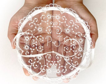 Handmade Lace Hoop Ring Bearer Pillow: Personalized Wedding Keepsake