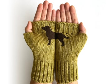 Knit Dog Gloves, Fingerless Hand Warmers, Hand Knit Mittens, Acrylic Gloves, Gift For Her, Best Gift, Winter Clothing, Handmade Dog Gifts