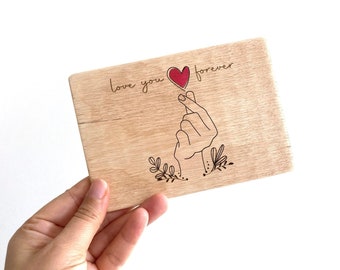 Love You Forever Wood Card, Plywood Card for Mom, New Mom Gift, Mothers Day Card, Personalized Package, Greeting Card, Unique Birthday Card