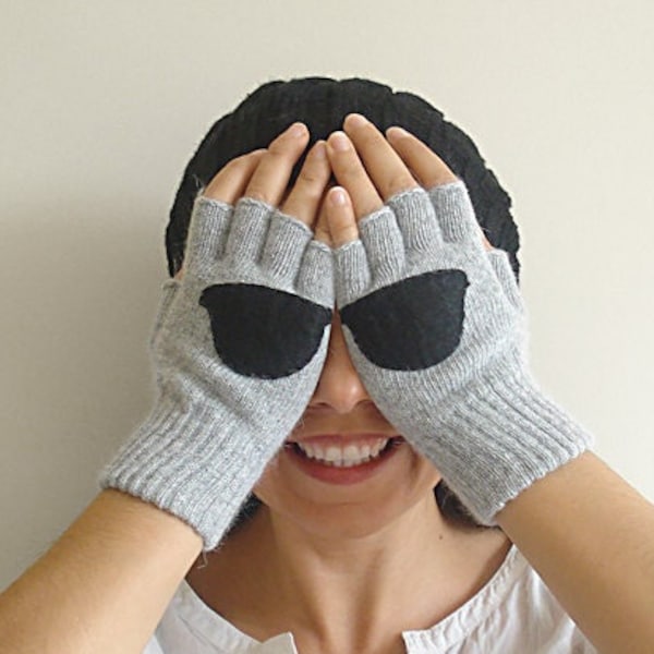 Fingerlose Handschuhe Frauen, beste Weihnachtsgeschenke, einzigartige Handschuhe für sie, lustige Geschenkidee, handgefertigte Artikel, Frau Wintermode