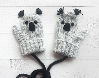 Kids Gloves Christmas Valentines Kids Koala Gloves Koala Mittens Mittens With Strings Koala Lovers Kids Outfit Gift For Boys Gift For Girls