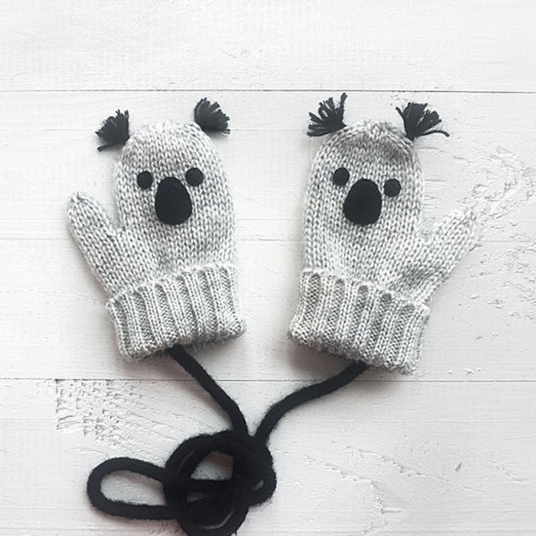 Mittens With Strings Etsy