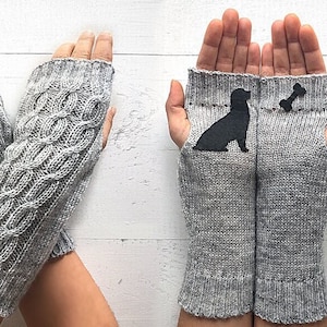 Hand Knit Gloves, Dog Mittens, Knitwear For Her, Fingerless Arm Warmers, Knit Gifts Women, Valentine Clothing, Winter Accessories, Best Gift image 2