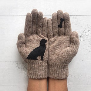 Dog Gloves Women, Dog Lover Gift, Winter Accessories For Her, Best Girlfriend Gift, Dog Lady Gifts, Outdoor Clothing, Pet Memorial Gift image 1