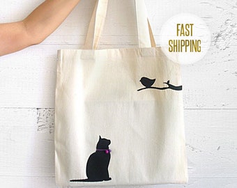 Cat Tote Bag, Cat Parent Accessories, Valentine Clothing, Cats Shopping Bag, Totes Cat Lover, Cat Mom Gift, Pet Bags, Animal Canvas Bags