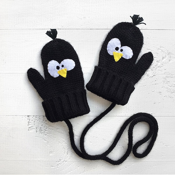 Mittens With Strings Etsy